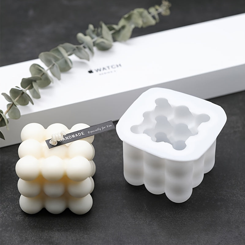 Silicone Candle Mold 3D Cube Small Round Ball Crystal Epoxy Mould DIY Craft Candle Making Tool Soap Mold Handmade Decor Supplies