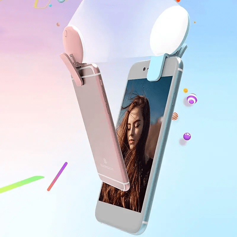 Viral Selfie Ring Light For Iphone and Android. Portable Clip-on Selfie Fill Light Selfie Light Beauty Light Battery Operated Live Light