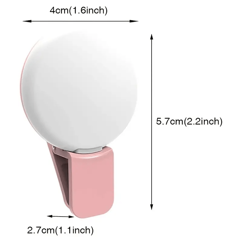 Viral Selfie Ring Light For Iphone and Android. Portable Clip-on Selfie Fill Light Selfie Light Beauty Light Battery Operated Live Light