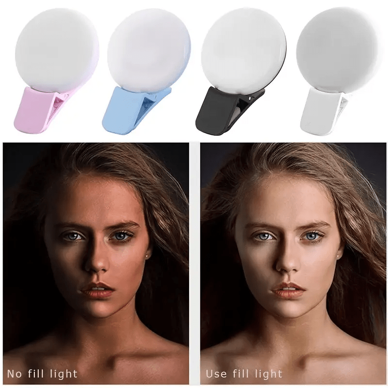 Viral Selfie Ring Light For Iphone and Android. Portable Clip-on Selfie Fill Light Selfie Light Beauty Light Battery Operated Live Light