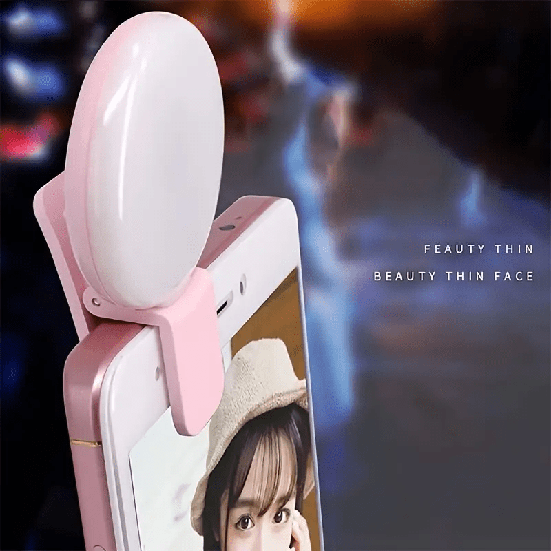 Viral Selfie Ring Light For Iphone and Android. Portable Clip-on Selfie Fill Light Selfie Light Beauty Light Battery Operated Live Light