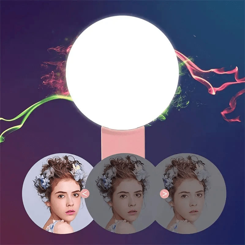 Viral Selfie Ring Light For Iphone and Android. Portable Clip-on Selfie Fill Light Selfie Light Beauty Light Battery Operated Live Light