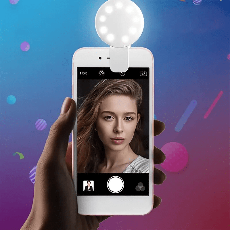 Viral Selfie Ring Light For Iphone and Android. Portable Clip-on Selfie Fill Light Selfie Light Beauty Light Battery Operated Live Light