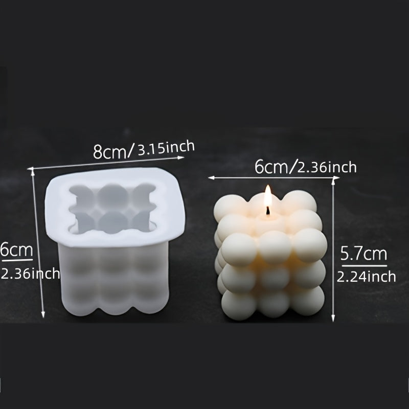 Silicone Candle Mold 3D Cube Small Round Ball Crystal Epoxy Mould DIY Craft Candle Making Tool Soap Mold Handmade Decor Supplies