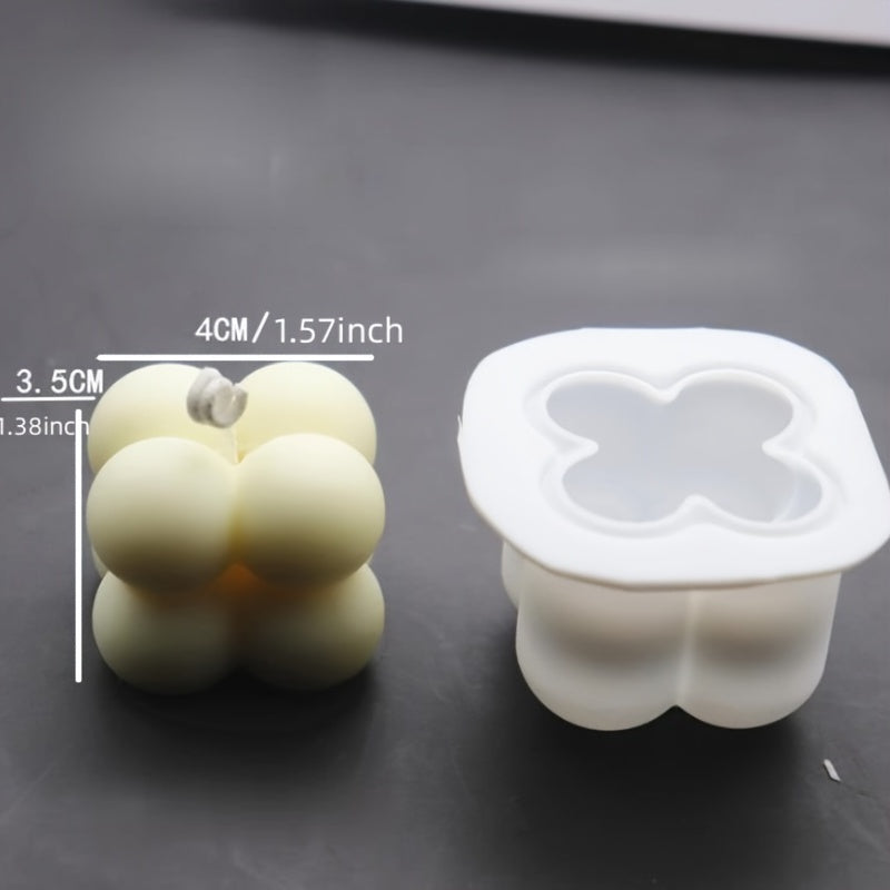 Silicone Candle Mold 3D Cube Small Round Ball Crystal Epoxy Mould DIY Craft Candle Making Tool Soap Mold Handmade Decor Supplies