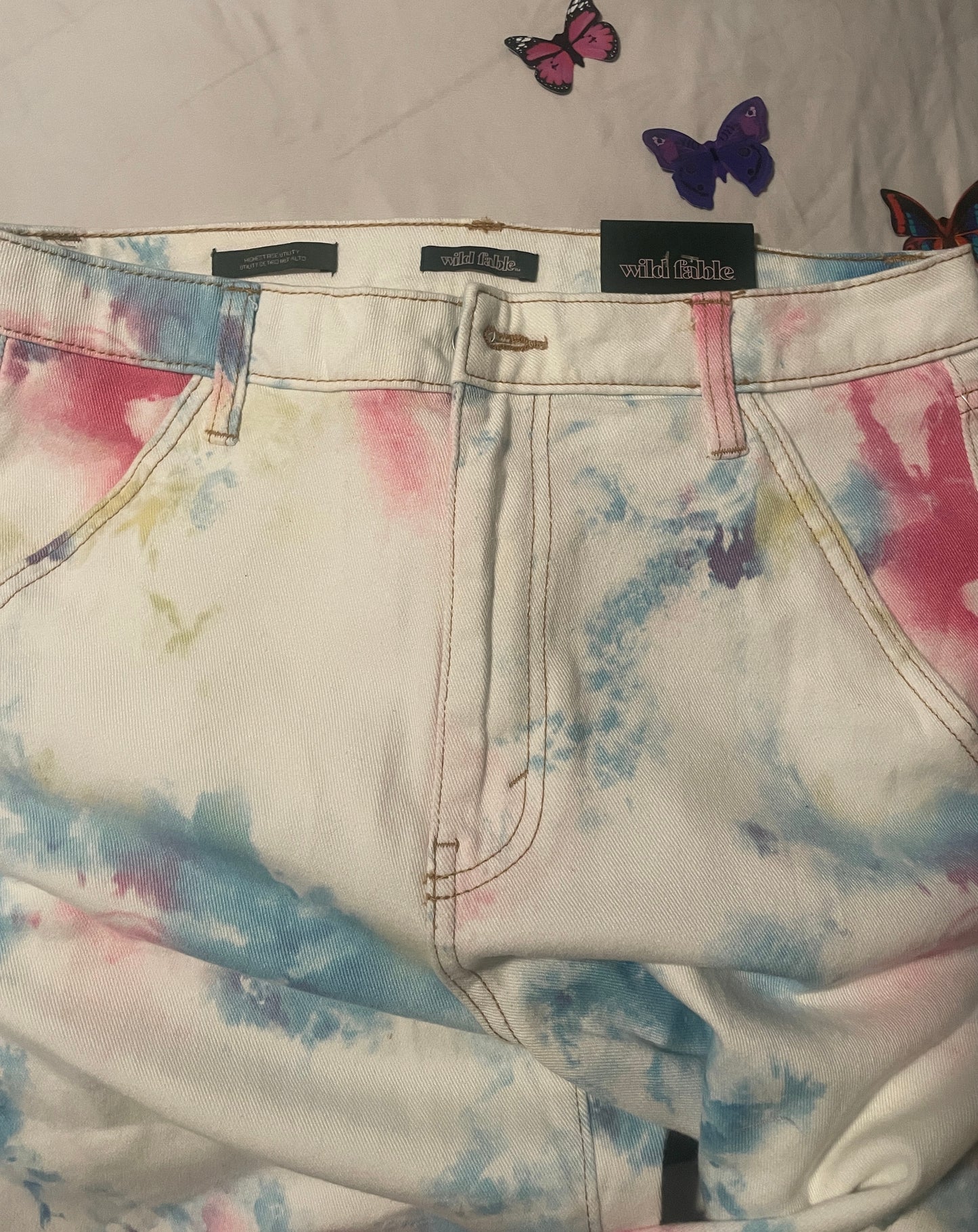 Women's Colorful Highest rise Utility Jeans.
