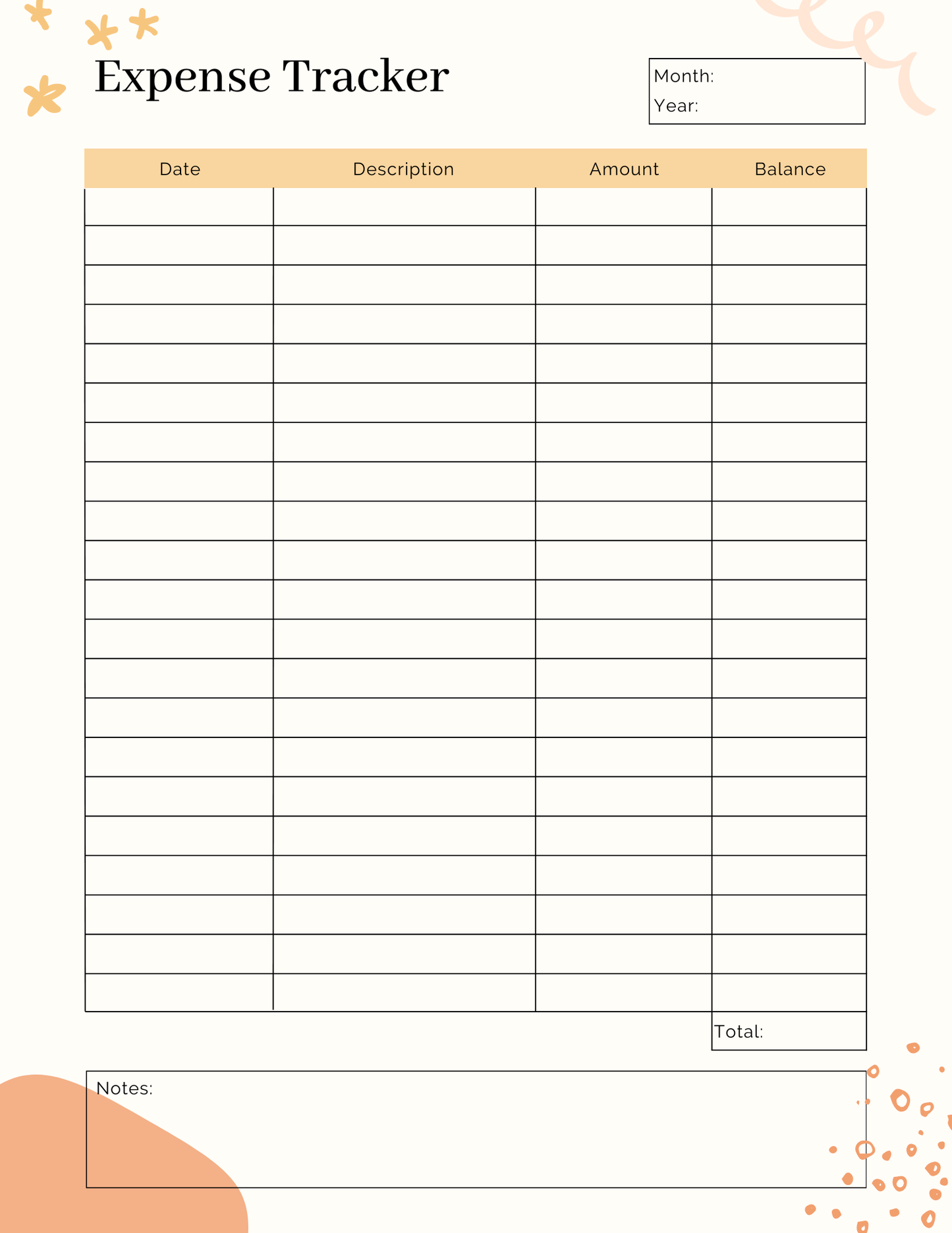 1. Printable goals planner