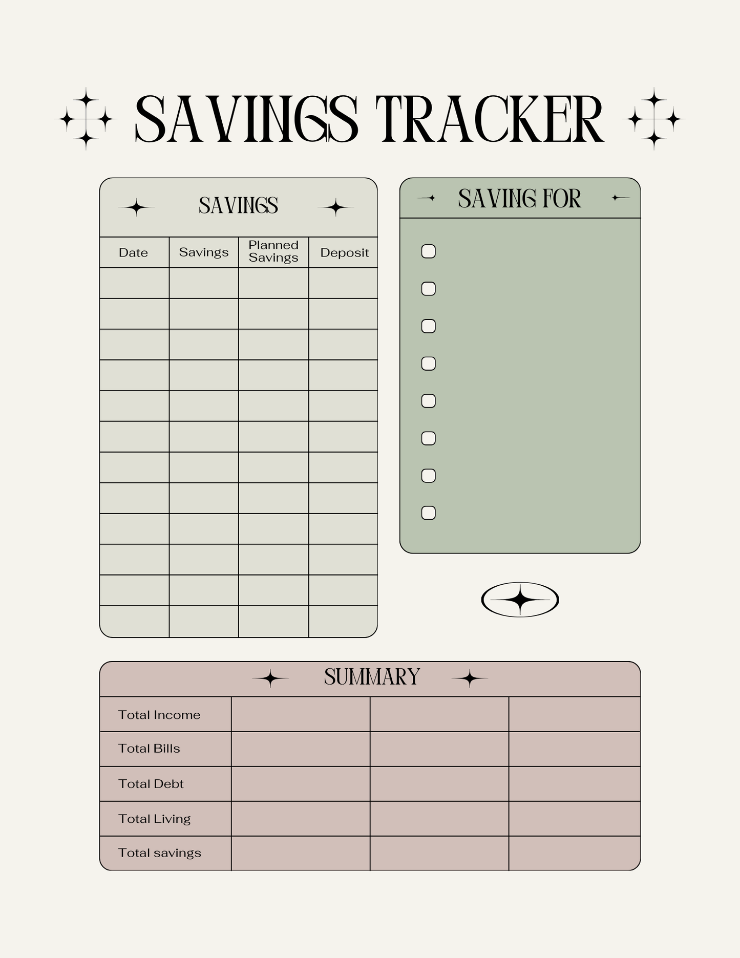 1. Printable goals planner