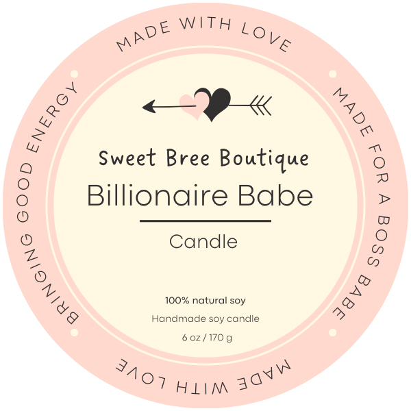 Billionaire Babe handmade 100% soy candle