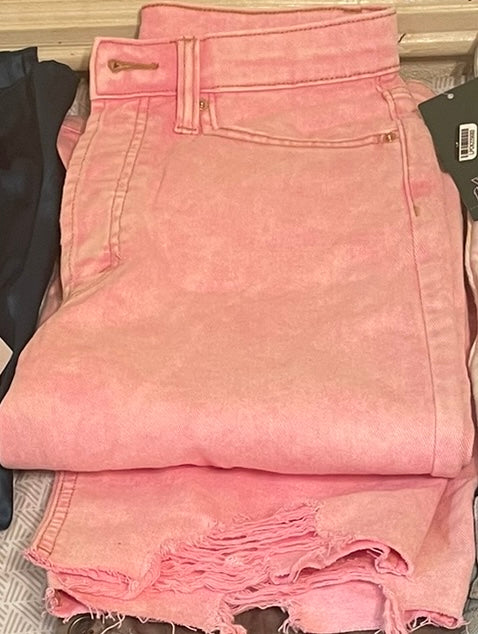 Stylish Pink ripped bottom jeans