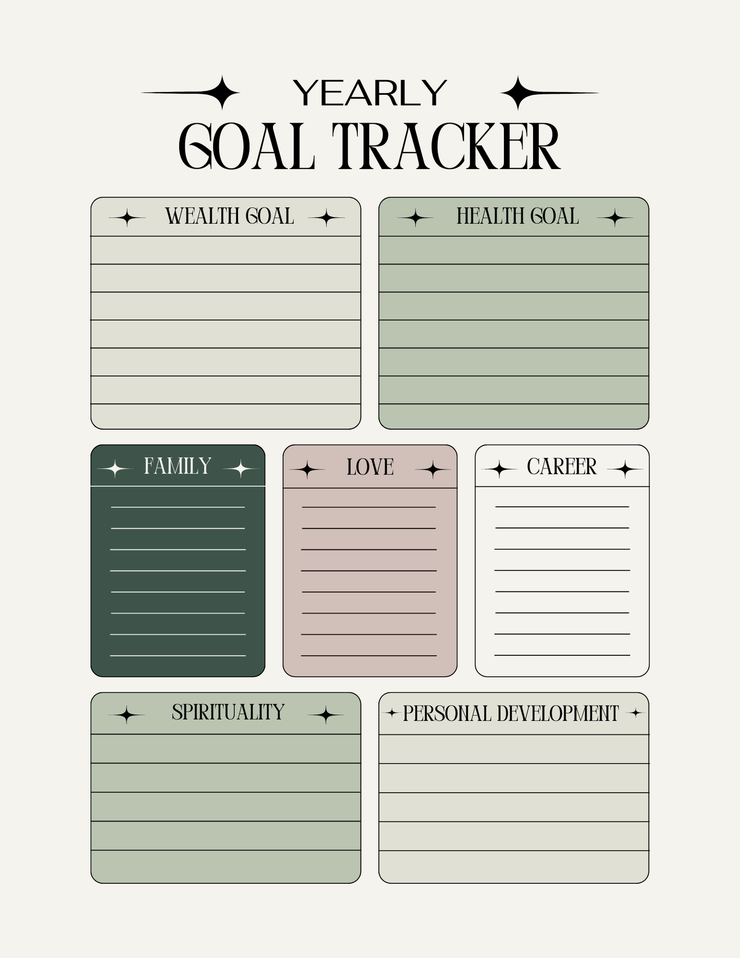 1. Printable goals planner