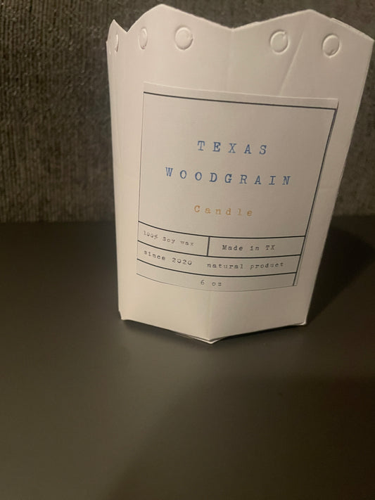 Texas Woodgrain handmade 100% soy candle