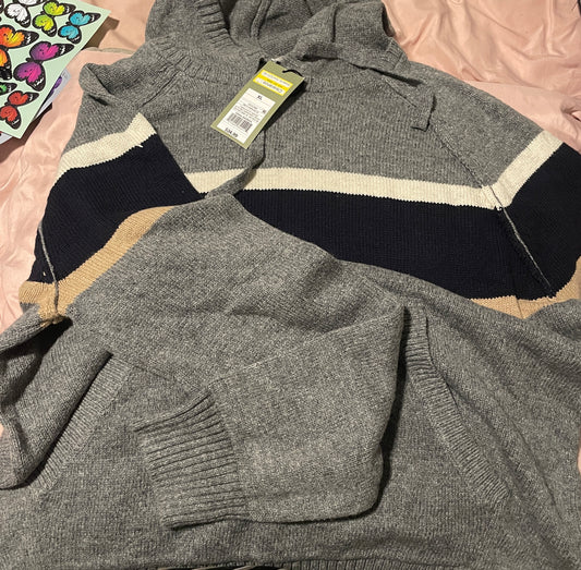 XL cozy Pinstripe Hoodie Sweater
